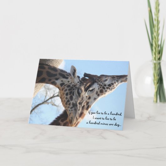 Girafes mignonnes, Carte d'anniversaire (Devant)