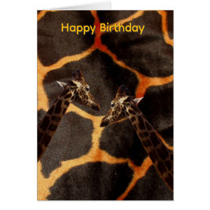 Girafes Sur Fond De Girafe Exotique, Carte D'anniv