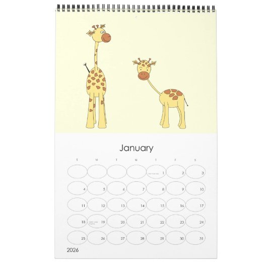 Giraffe 2014. Cartoons. Kalender (Jan 2026)