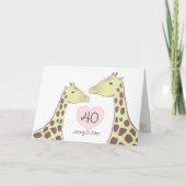 Giraffe 40e Ruby Wedding Jubileum Kaart (Voorkant)