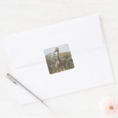 GIRAFFE 5 VIERKANTE STICKER (Envelop)