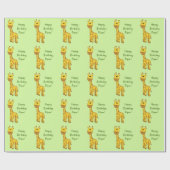Giraffe Aangepaste Naam Verpakkend Document Cadeaupapier (Vlak)