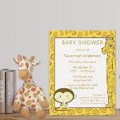 Giraffe aap alligator Baby Boy Shower Invite Kaart