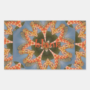 Giraffe Abstracte kunst Print Rechthoekige Sticker