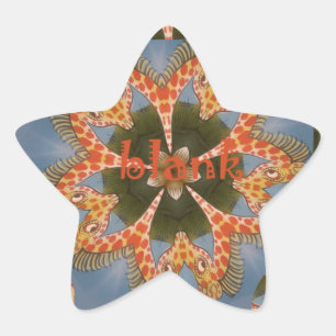 Giraffe Abstracte kunst Print Ster Sticker