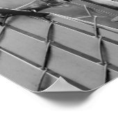 Giraffe achter fence Black & White-foto Poster (Hoek)