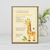 Giraffe Adventure 5x7 Baby shower Invitation (Debout devant)