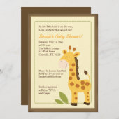 Giraffe Adventure 5x7 Baby shower Invitation (Devant / Derrière)