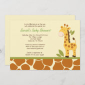 Giraffe Adventure 5x7 Baby shower Invitation (Devant / Derrière)