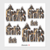 Giraffe Afbeelding Logos Sticker (Vel)