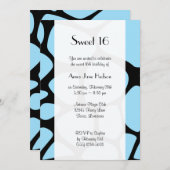 Giraffe afdrukken, blauwe Giraffe, Oerwoud, zoet 1 Kaart (Voorkant / Achterkant)