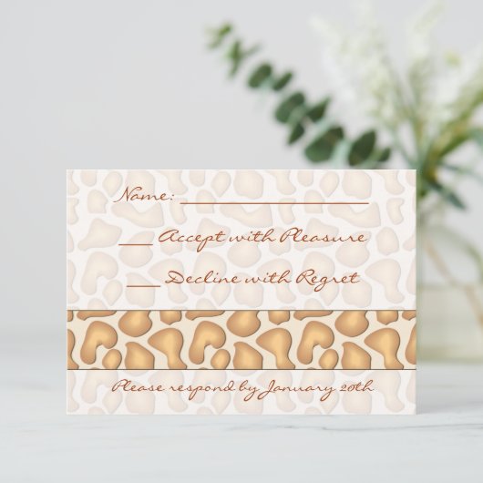 Giraffe afdrukken RSVP (Staand voorkant)