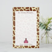 Giraffe Afdrukleraarschap Briefpapier (Staand voorkant)