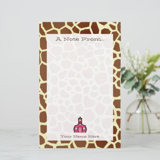 Giraffe Afdrukleraarschap Briefpapier (Staand voorkant)