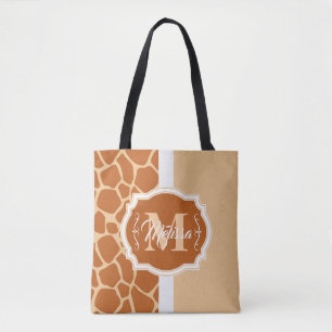 Giraffe Afdrukmonogram Draagtas