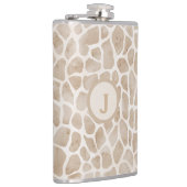 Giraffe Afdrukmonogram Heupfles (Rechts)