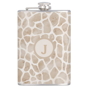 Giraffe Afdrukmonogram Heupfles