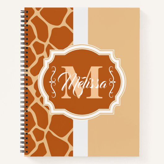 Giraffe Afdrukmonogram Notitieboek (Voorkant)