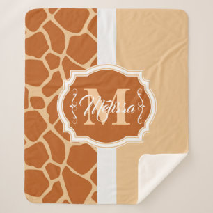 Giraffe Afdrukmonogram Sherpa Deken