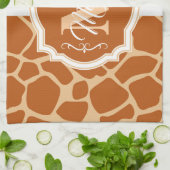 Giraffe Afdrukmonogram Theedoek (Gevouwen)