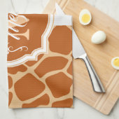 Giraffe Afdrukmonogram Theedoek (Quarter Fold)