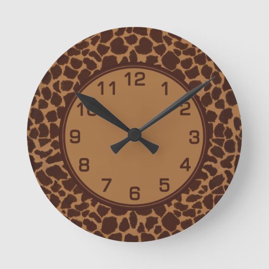 Giraffe Afdrukpatroon Ronde Klok (Voorkant)