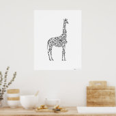 GIRAFFE - AFFICHE ANIMALE AMUSANTE (Cuisine)