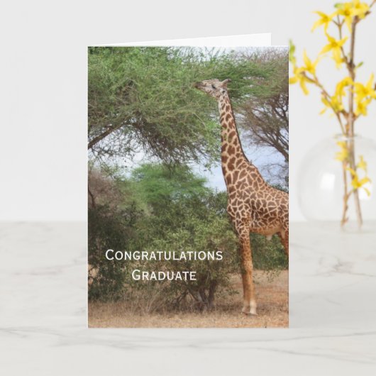 Giraffe Afstuderen Card Kaart (Gele Bloem)