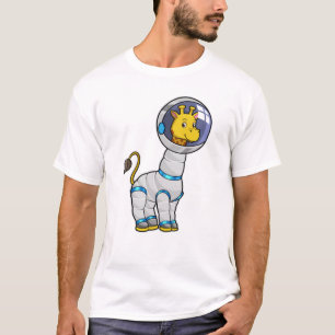 Giraffe als astronaut in de glazen sfeer t-shirt
