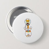 Giraffe als astronaut in kostuum ronde button 7,6 cm (Voorkant /achterkant)
