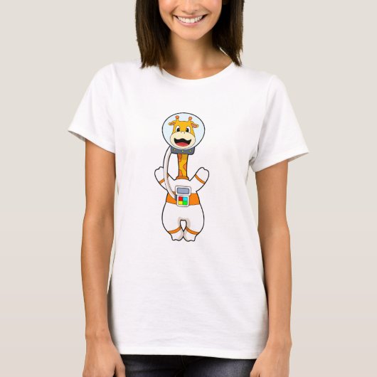 Giraffe als astronaut in kostuum t-shirt (Voorkant)