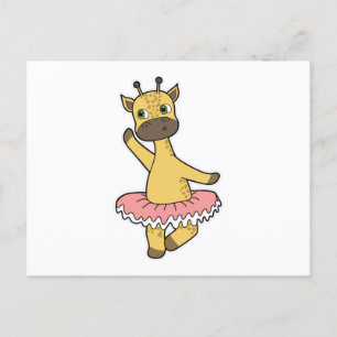 Giraffe als ballerina op ballet met rok briefkaart