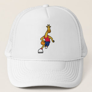 Giraffe als Basketball-speler met Basketball Trucker Pet