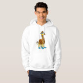 Giraffe als duiker met zwembril en lippers hoodie (Voorkant volledig)