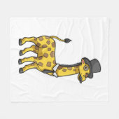 Giraffe als Gentleman met Pet, Stropdas en Mustach Fleece Deken (Voorkant (Horizontaal))