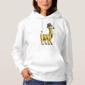 Giraffe als Gentleman met Pet, Stropdas en Mustach Hoodie (Voorkant)