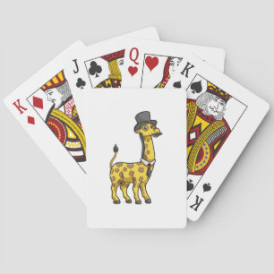 Giraffe als Gentleman met Pet, Stropdas en Mustach Pokerkaarten