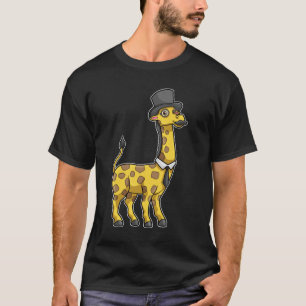 Giraffe als Gentleman met Pet, Stropdas en Mustach T-shirt
