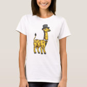 Giraffe als Gentleman met Pet, Stropdas en Mustach T-shirt (Voorkant)