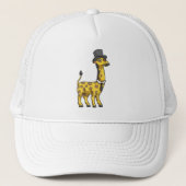 Giraffe als Gentleman met Pet, Stropdas en Mustach Trucker Pet (Voorkant)