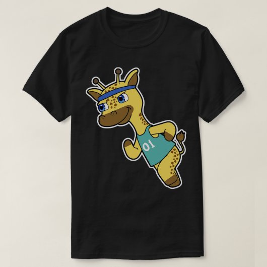 Giraffe als Jogger bij hardlopen met hoofd T-shirt (Design voorkant)