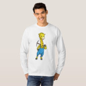 Giraffe als Miner met Pickaxe T-shirt (Voorkant volledig)