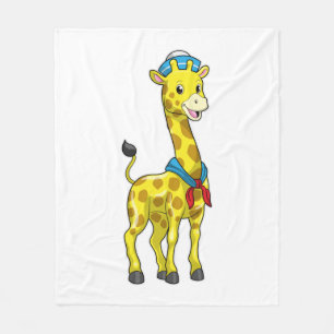 Giraffe als Sailor met Sailor pet Fleece Deken