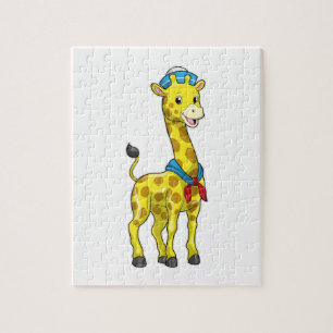 Giraffe als Sailor met Sailor pet Legpuzzel