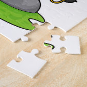 Giraffe als Schilder met de borstel van de Verf Legpuzzel (Zijkant)