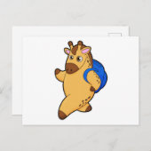 Giraffe als student met rugzak briefkaart (Voorkant / Achterkant)