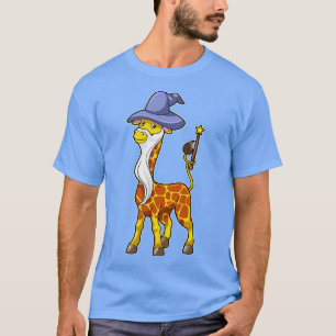 Giraffe als Tovenaar met het Pet van het Toverstok T-shirt