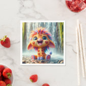 Giraffe am Wasserfall in Serviette Servet (Insitu)