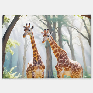 Giraffe Animal Natuur Wildlife Affection Caring Magneet