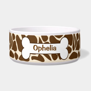 Giraffe Animal Print Pattern Food Dish Gepersonali Voerbakje